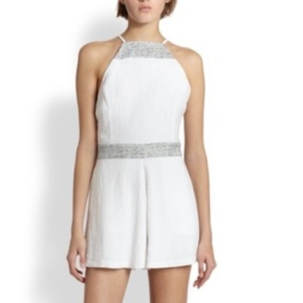 REVOLVE Line & Dot White Romper NWT LARGE